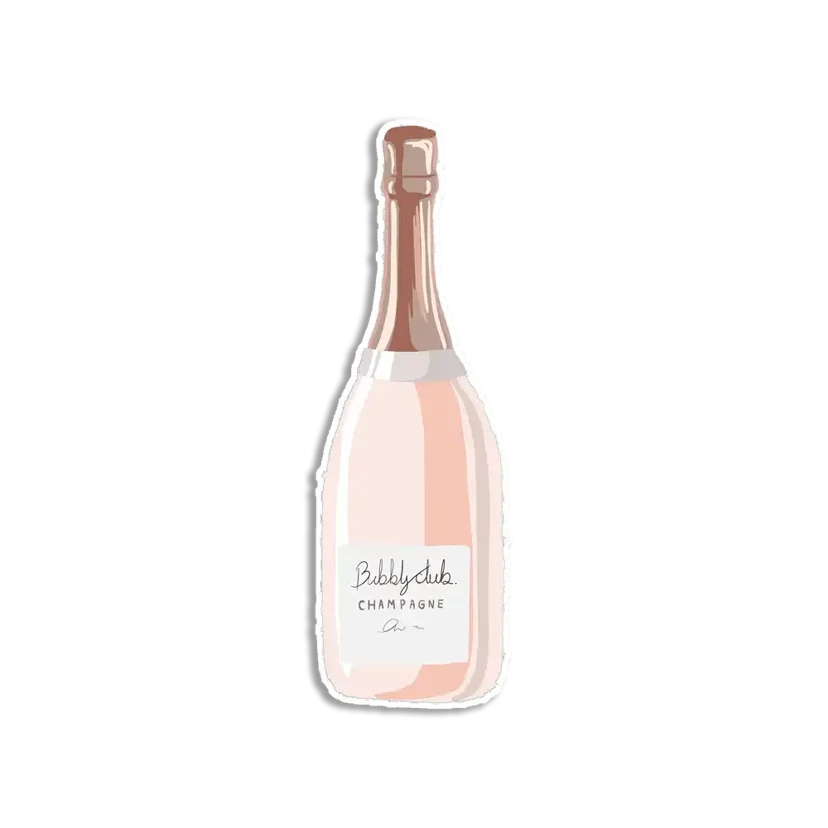 Cute Champagne Bottle Journal Sticker