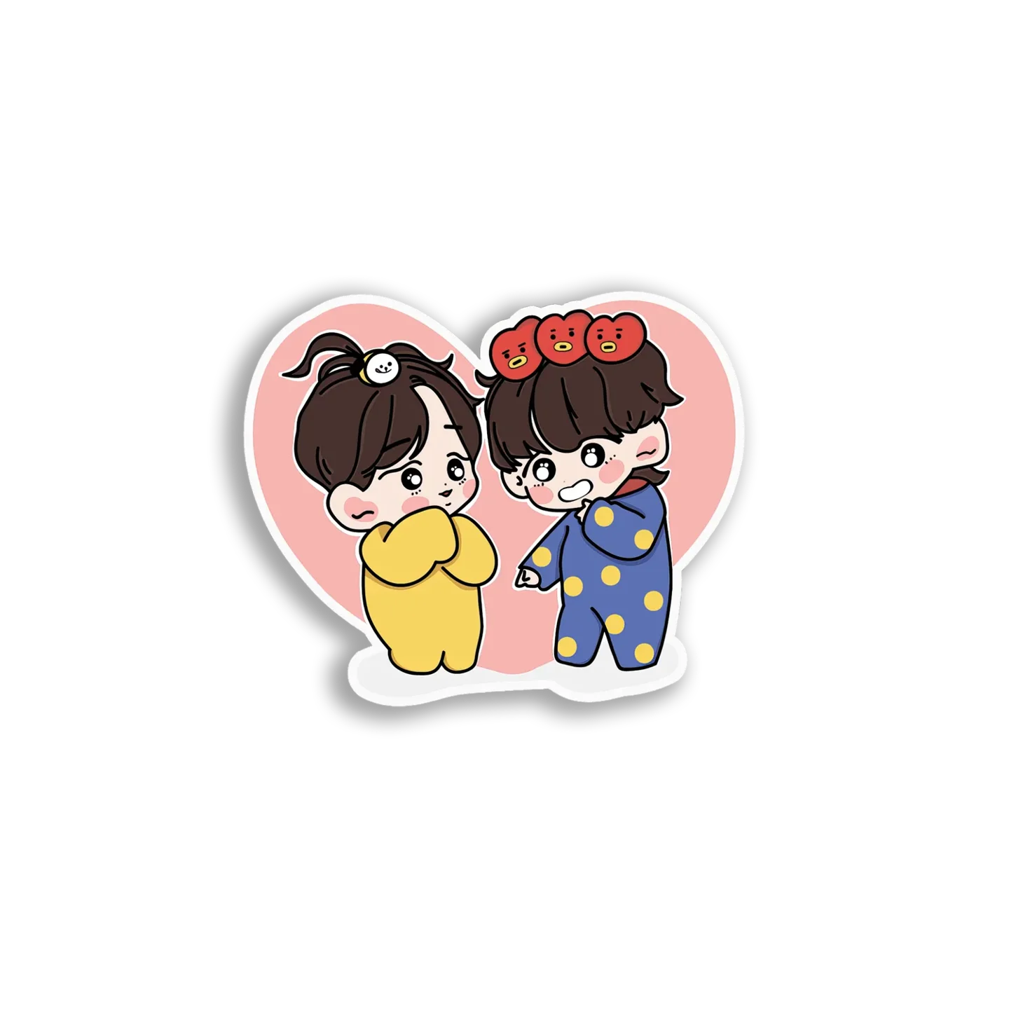 Adorable Chibi Couple Sticker
