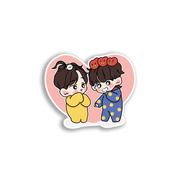 Adorable Chibi Couple Sticker