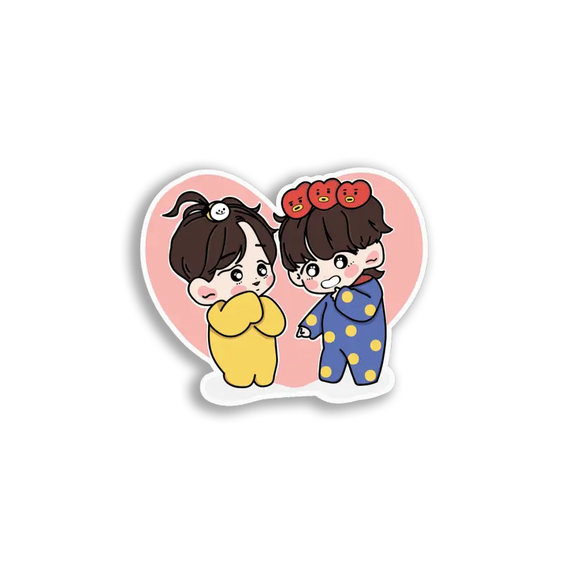 Adorable Chibi Couple Sticker