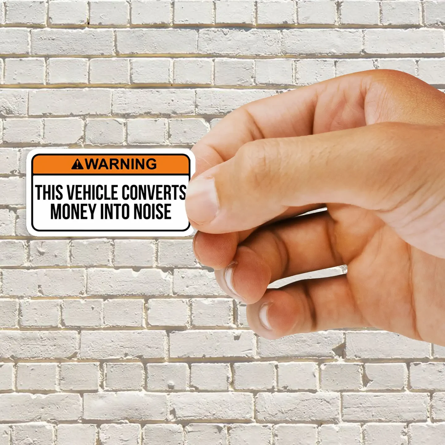 This vehicle converts money into noise Sticker
