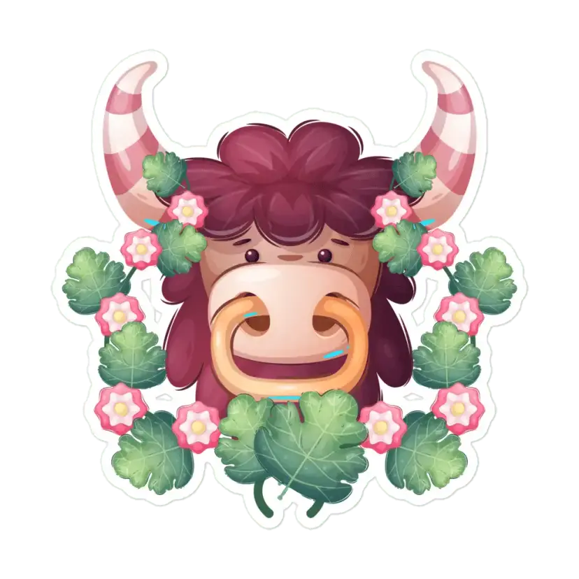 Cartoon Bison Sticker