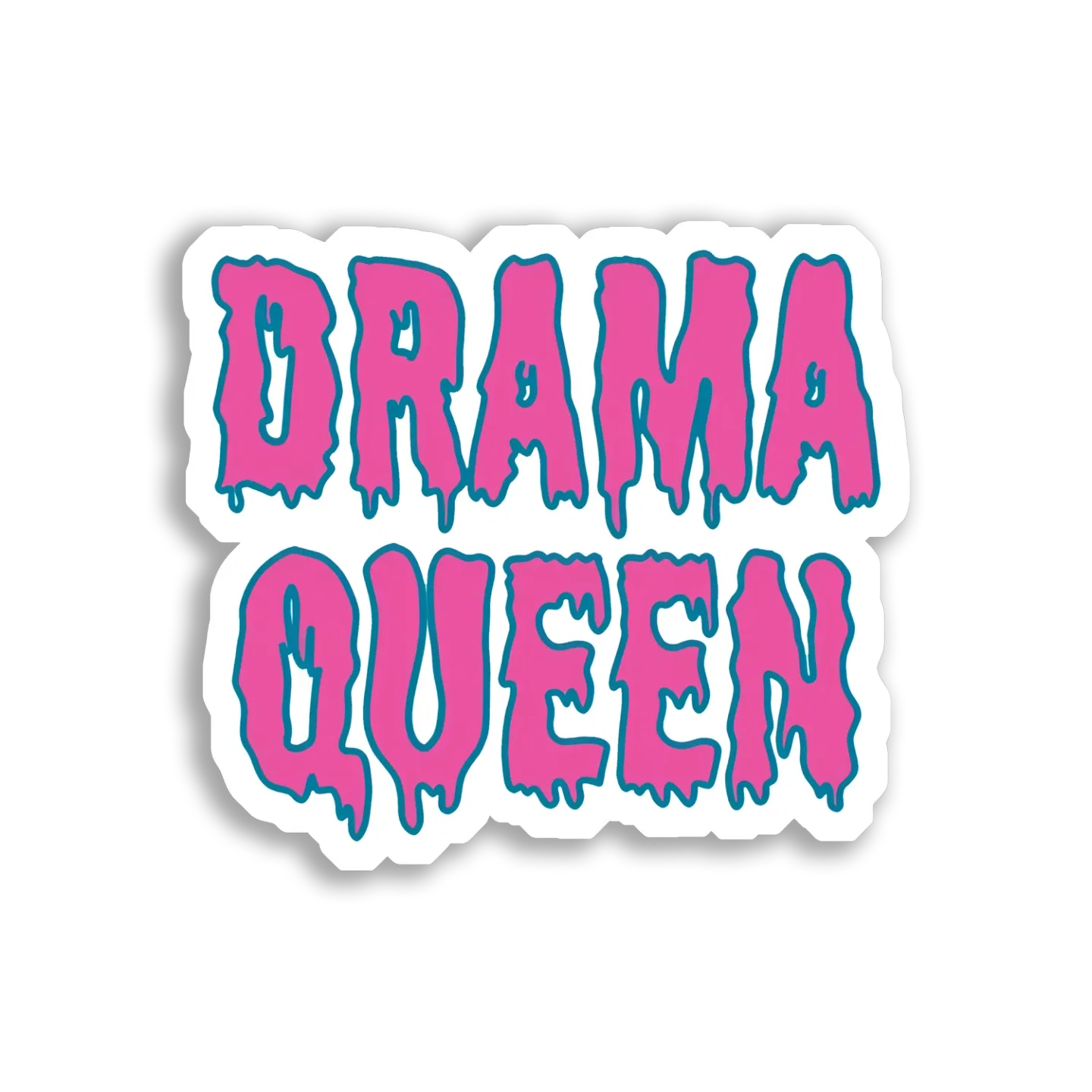Drama Queen in Pink and Teal Sticker
