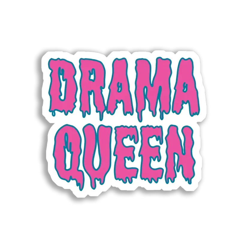Drama Queen in Pink and Teal Sticker