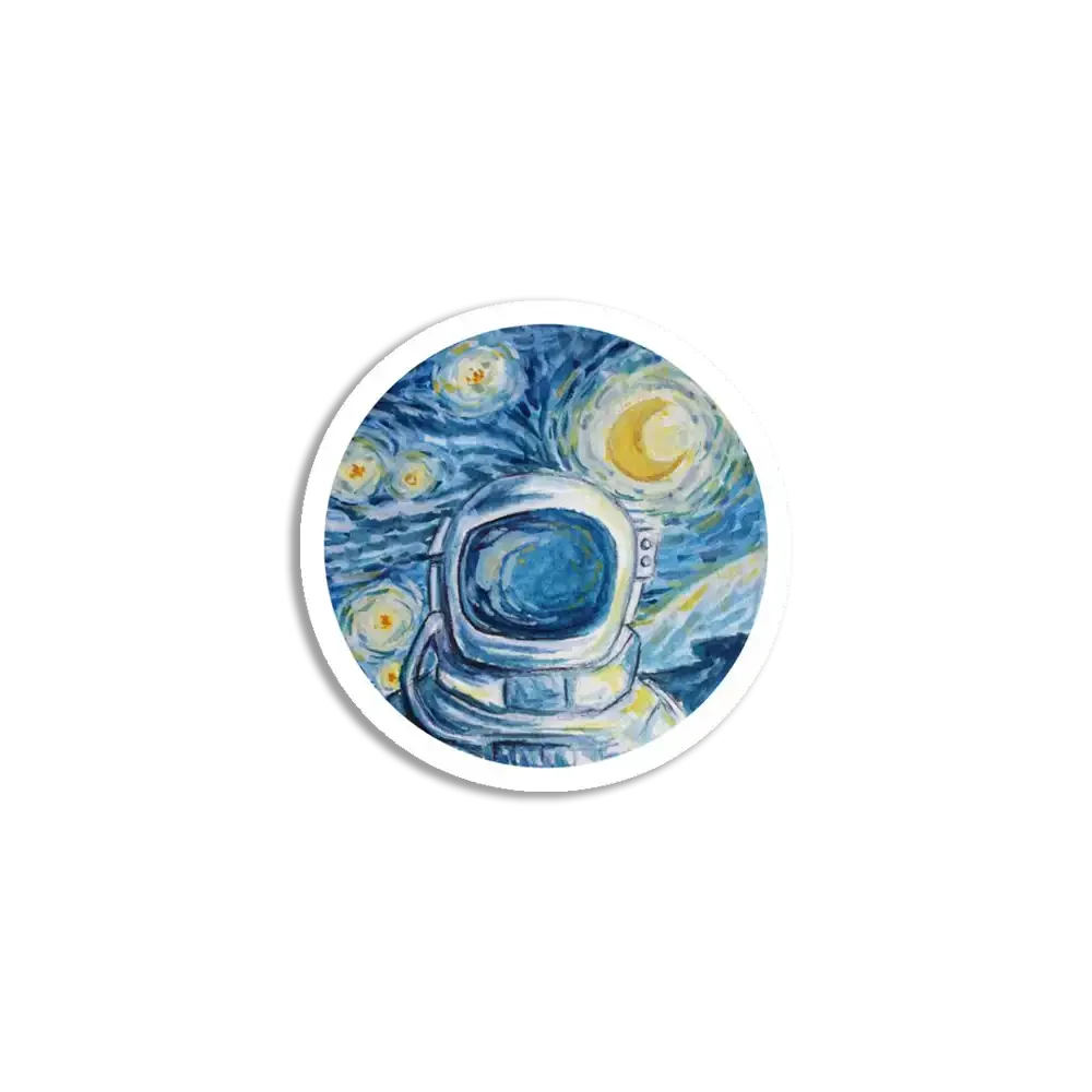 Van Gogh space astronaut painting Sticker
