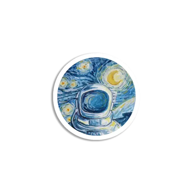 Van Gogh space astronaut painting Sticker