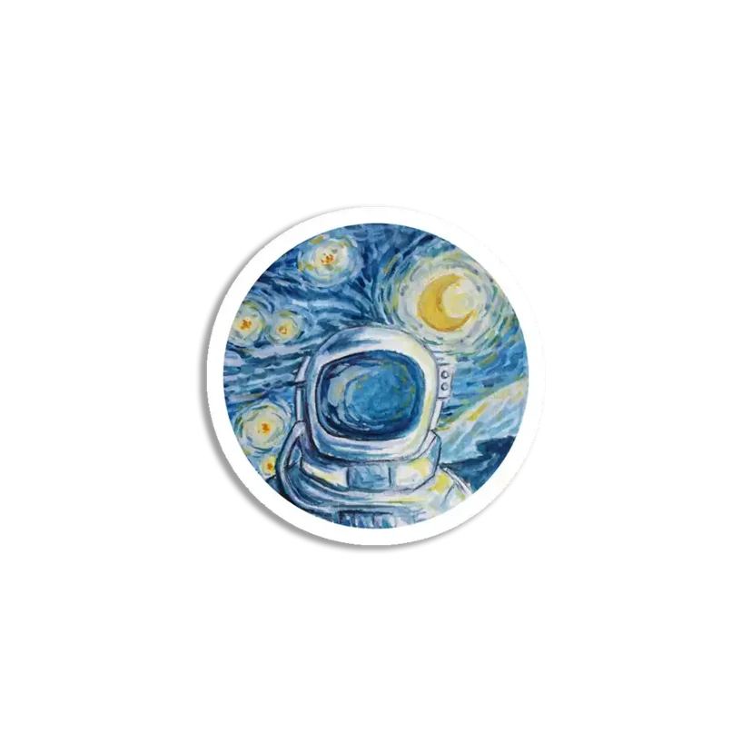 Van Gogh space astronaut painting Sticker