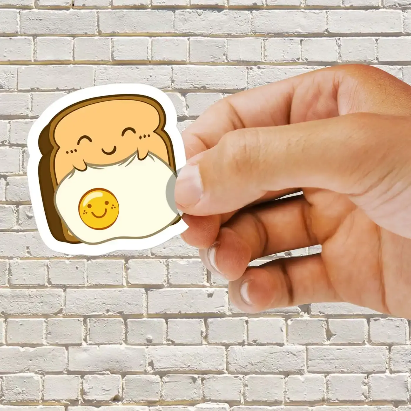 Kawaii Sleeping Toast with Egg Sticker