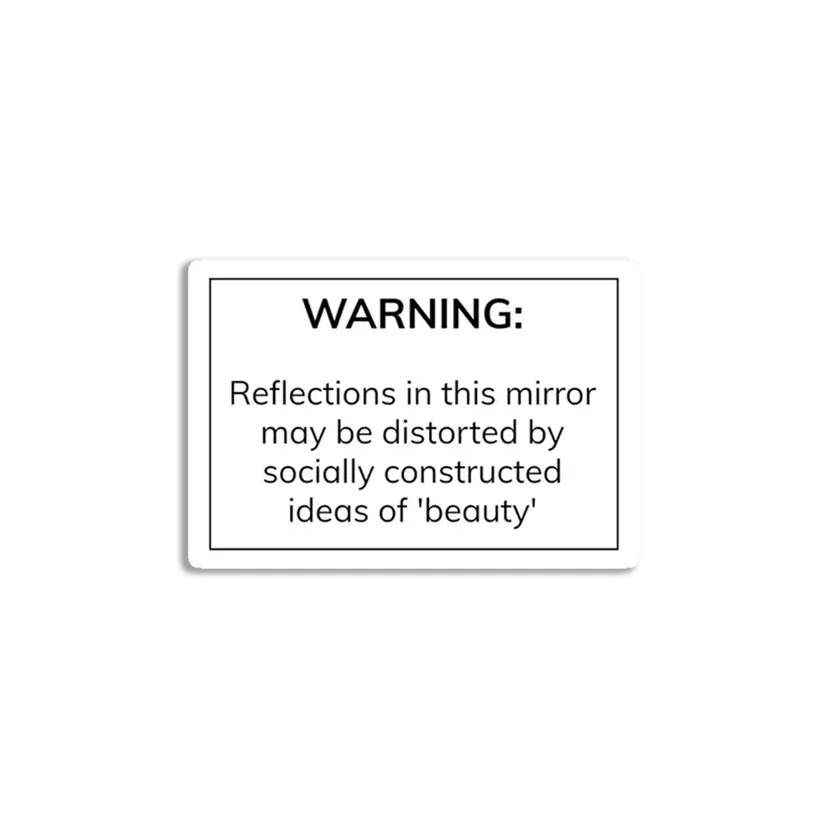 Reflections in this mirror may be distorted Sticker