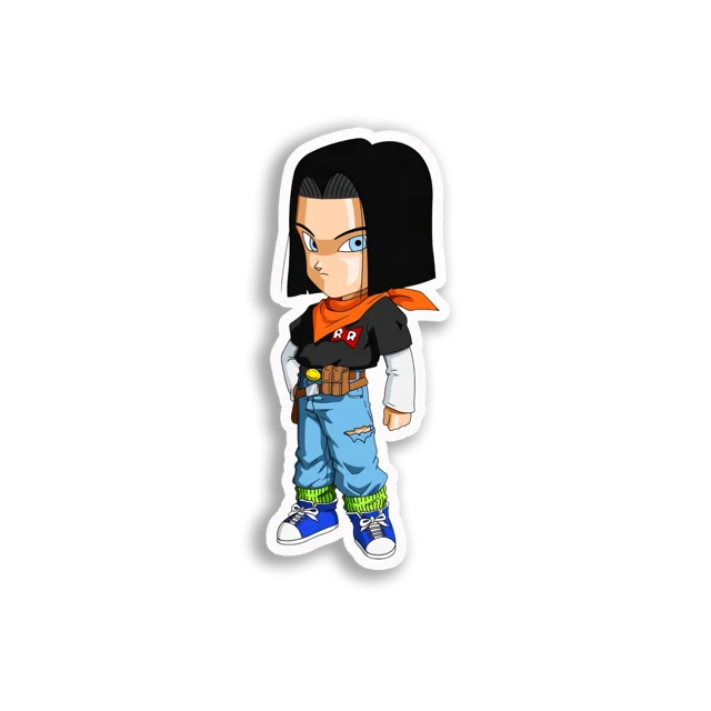 Android 17 Chibi Art Sticker