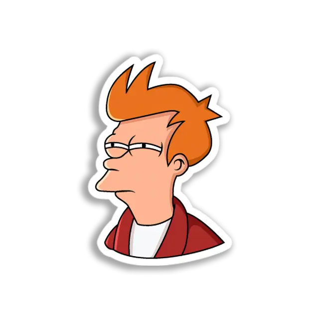 Fry's Skeptical Face Sticker