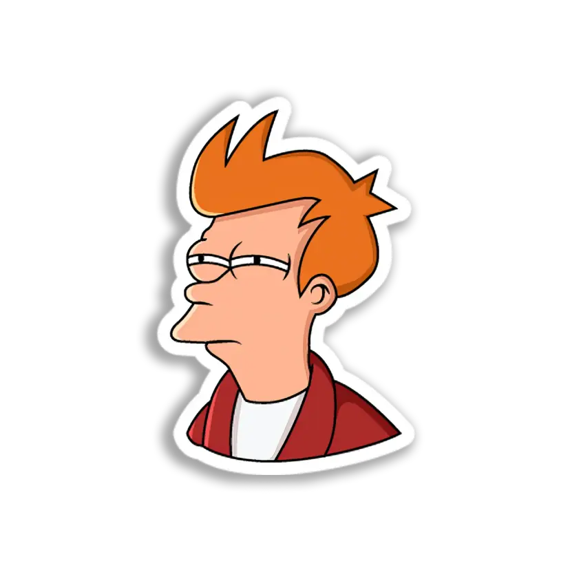 Fry's Skeptical Face Sticker