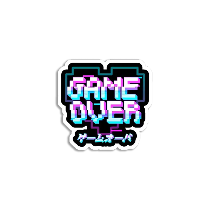 Aesthetic Game Over Sticker