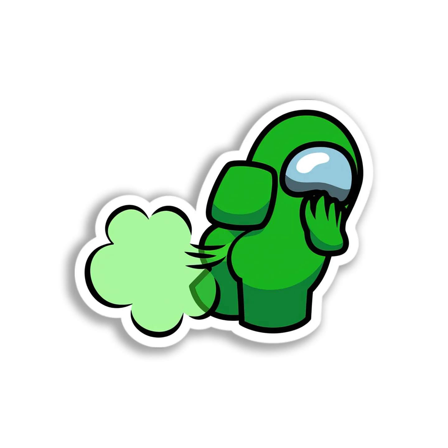 Green Among Us Farting Sticker
