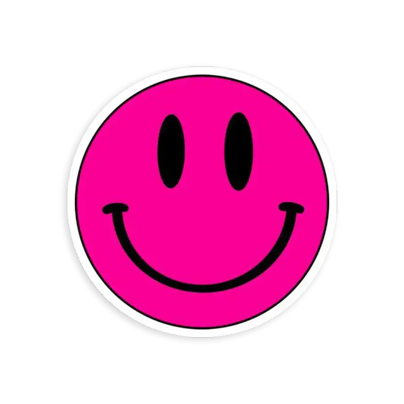 Pink Smiley Face Sticker