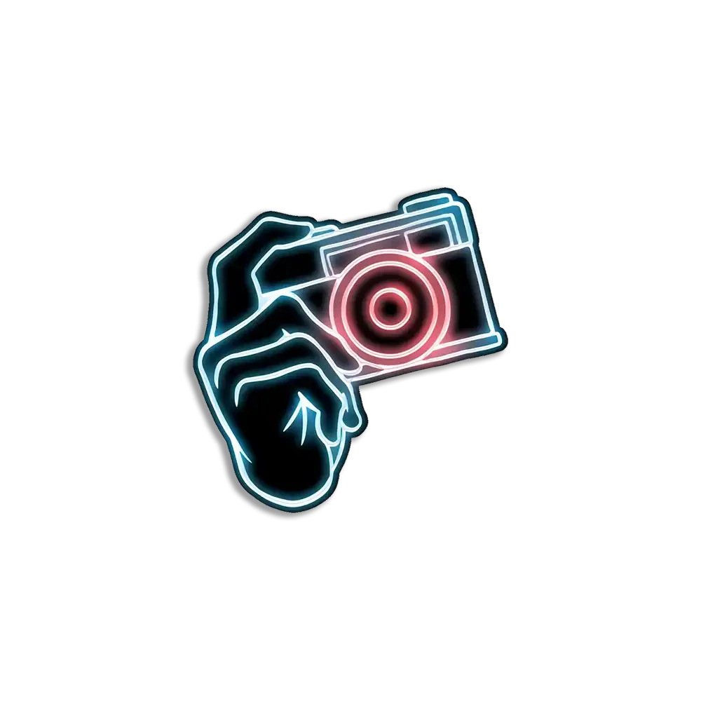 Neon Camera Shutter Sticker