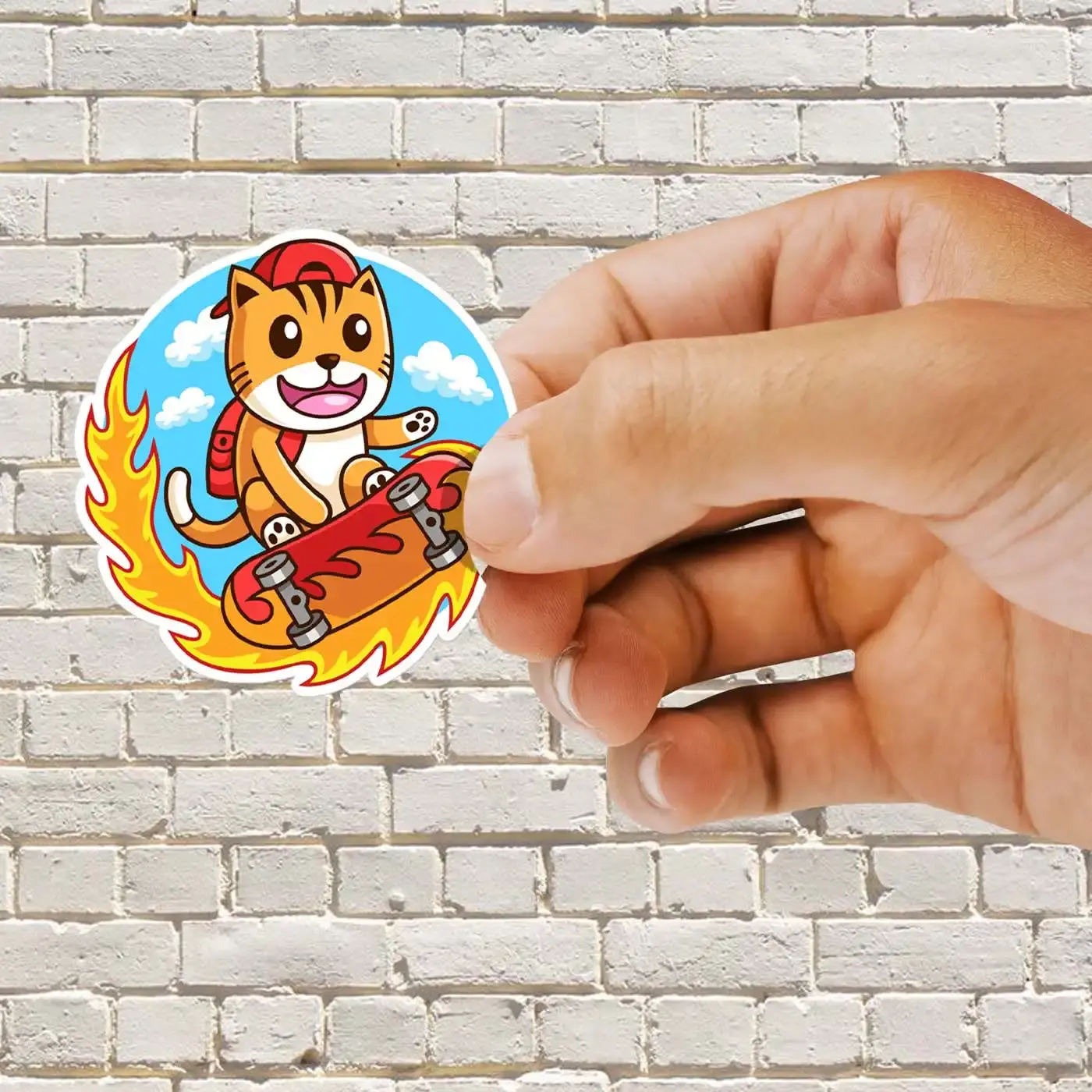 Skateboarder Cat Single Sticker