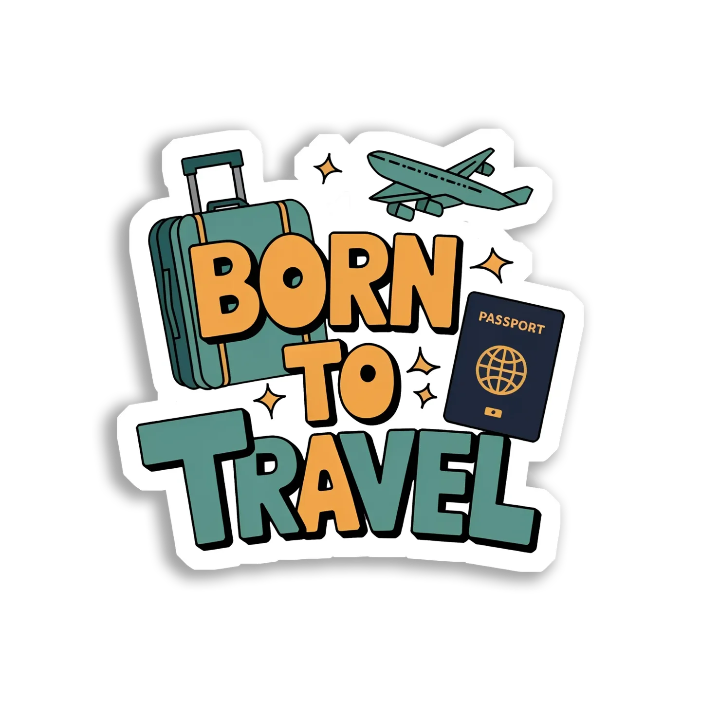 Born to Travel the World Sticker