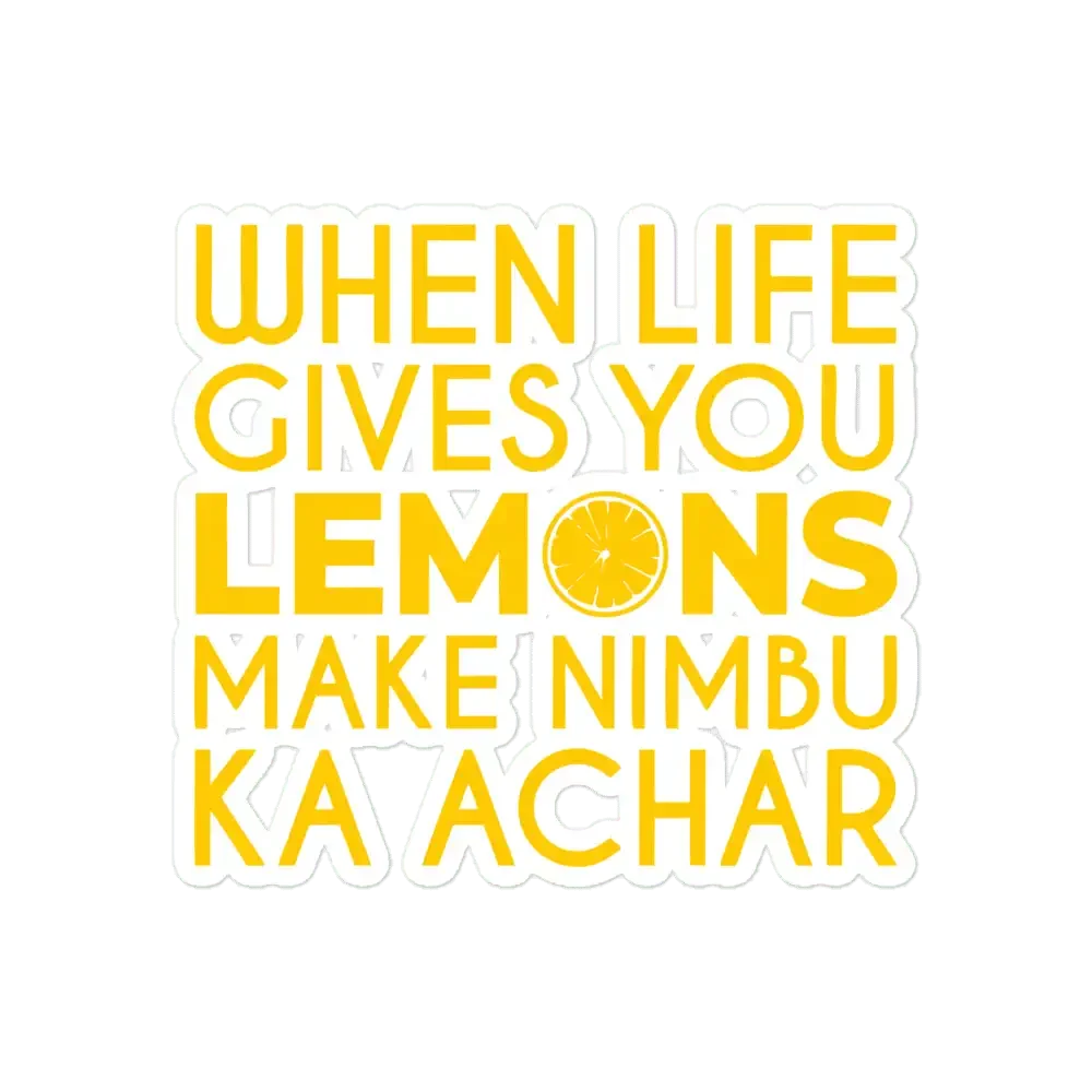 Funny Desi Shirts & Gifts - Nimbu Ka Achar Sticker