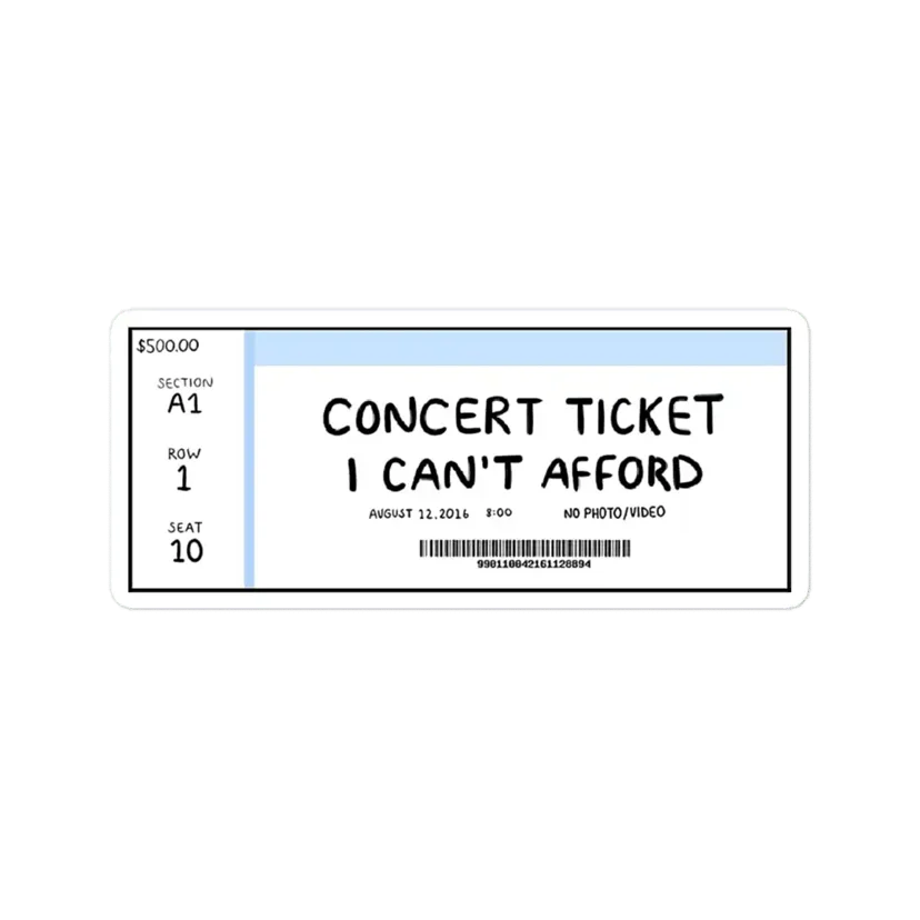 Concert Ticket Sticker