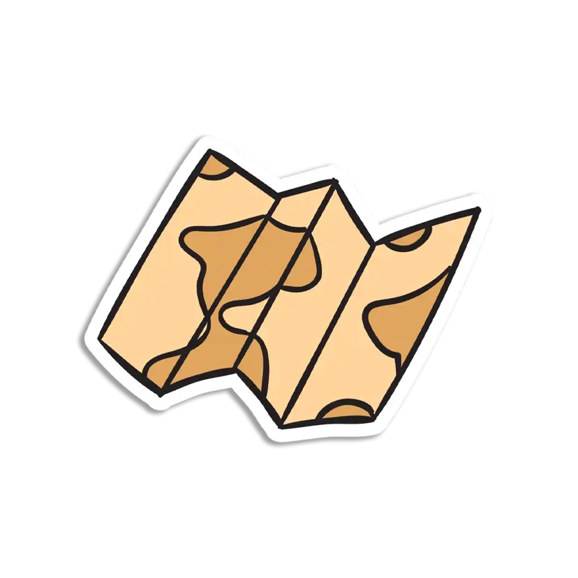 Folded Map Sticker