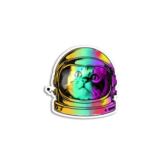 Space cat - Rainbow cat Sticker
