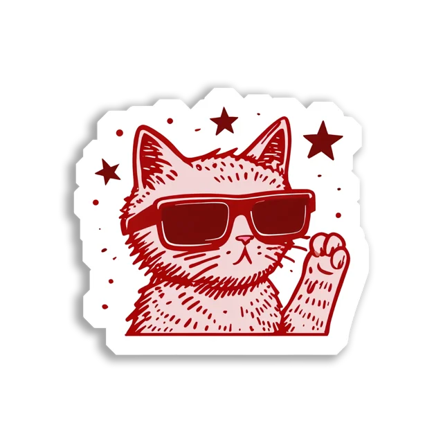 Cool Cat With Sunglasses Sticker