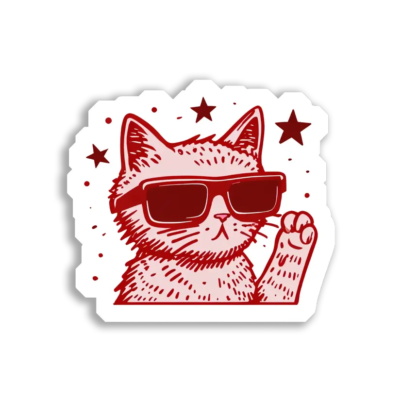 Cool Cat With Sunglasses Sticker