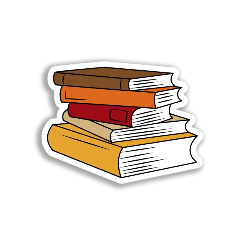 Stacked Book Collection Sticker