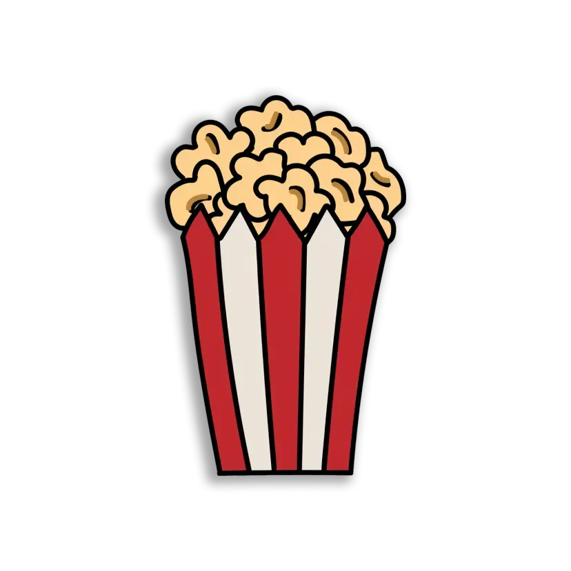 A Bucket of Buttery Popcorn Sticker