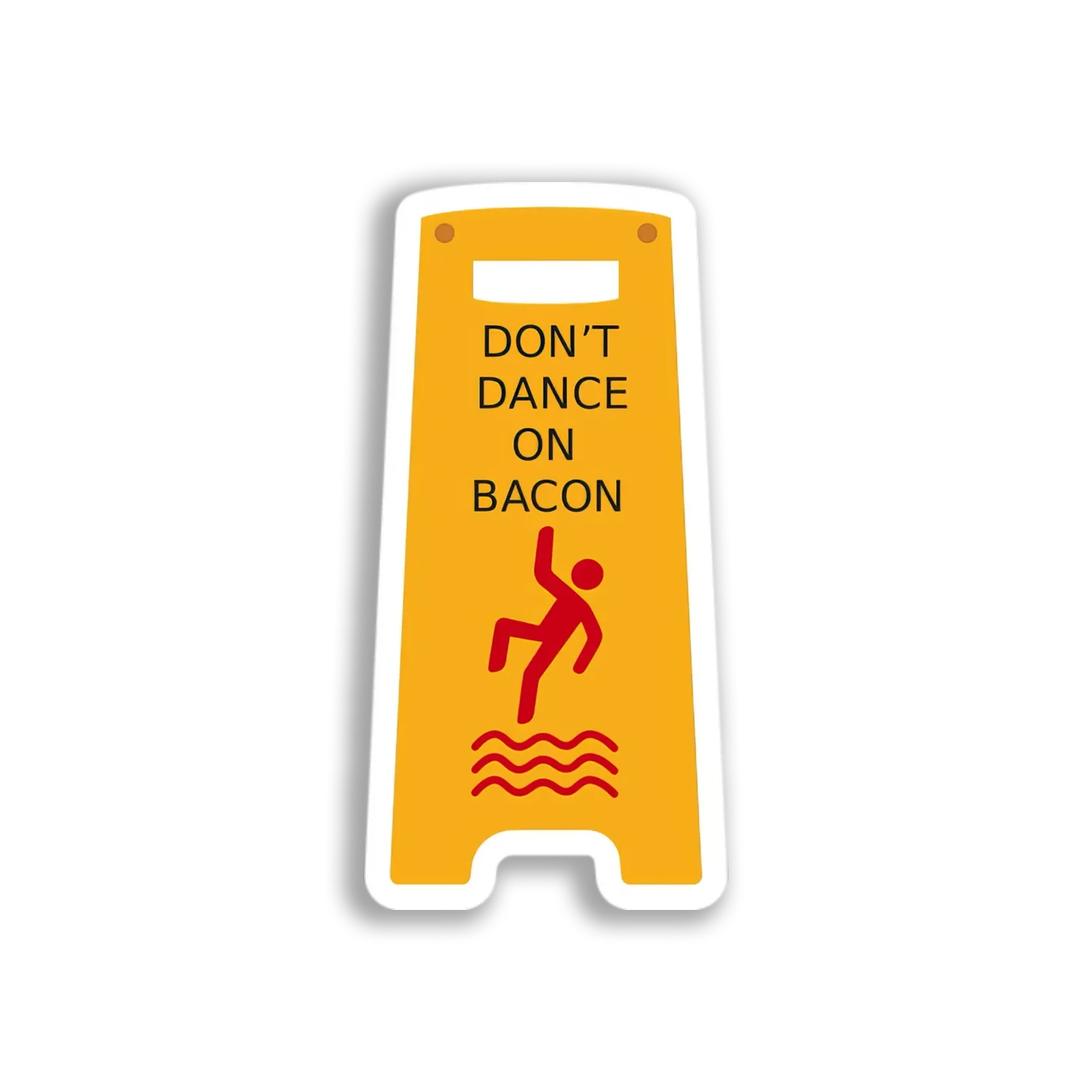 Bacon Dance Warning Sign Sticker