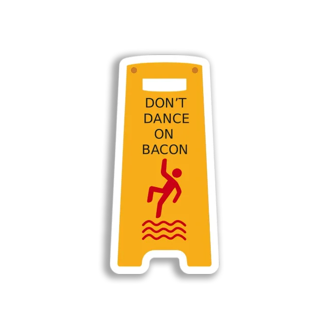 Bacon Dance Warning Sign Sticker