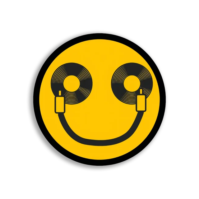 Happy Face With Records Sticker