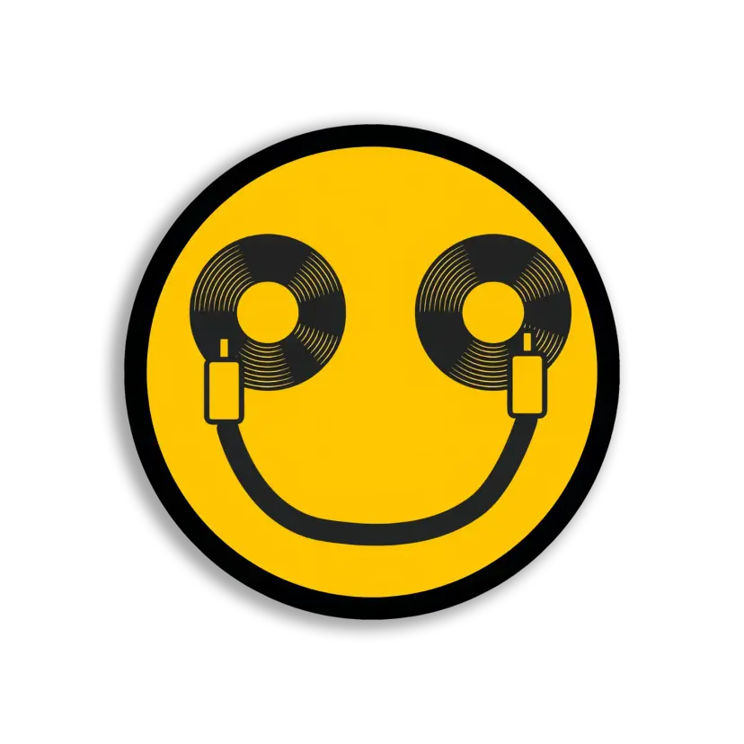 Happy Face With Records Sticker