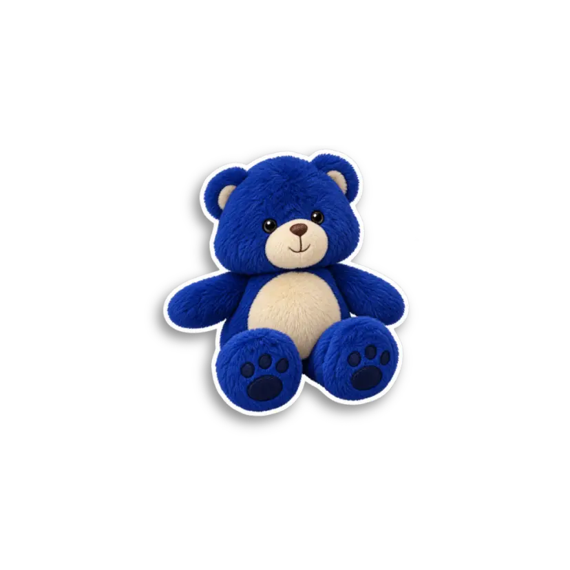 Blue Teddy Bear Sticker