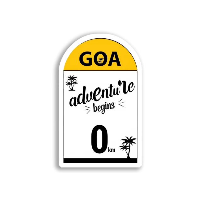 Goa Adventure Begins at 0 Km Sticker
