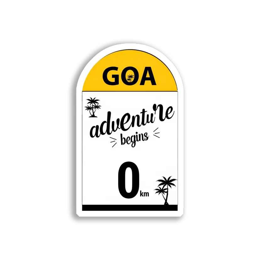 Goa Adventure Begins at 0 Km Sticker