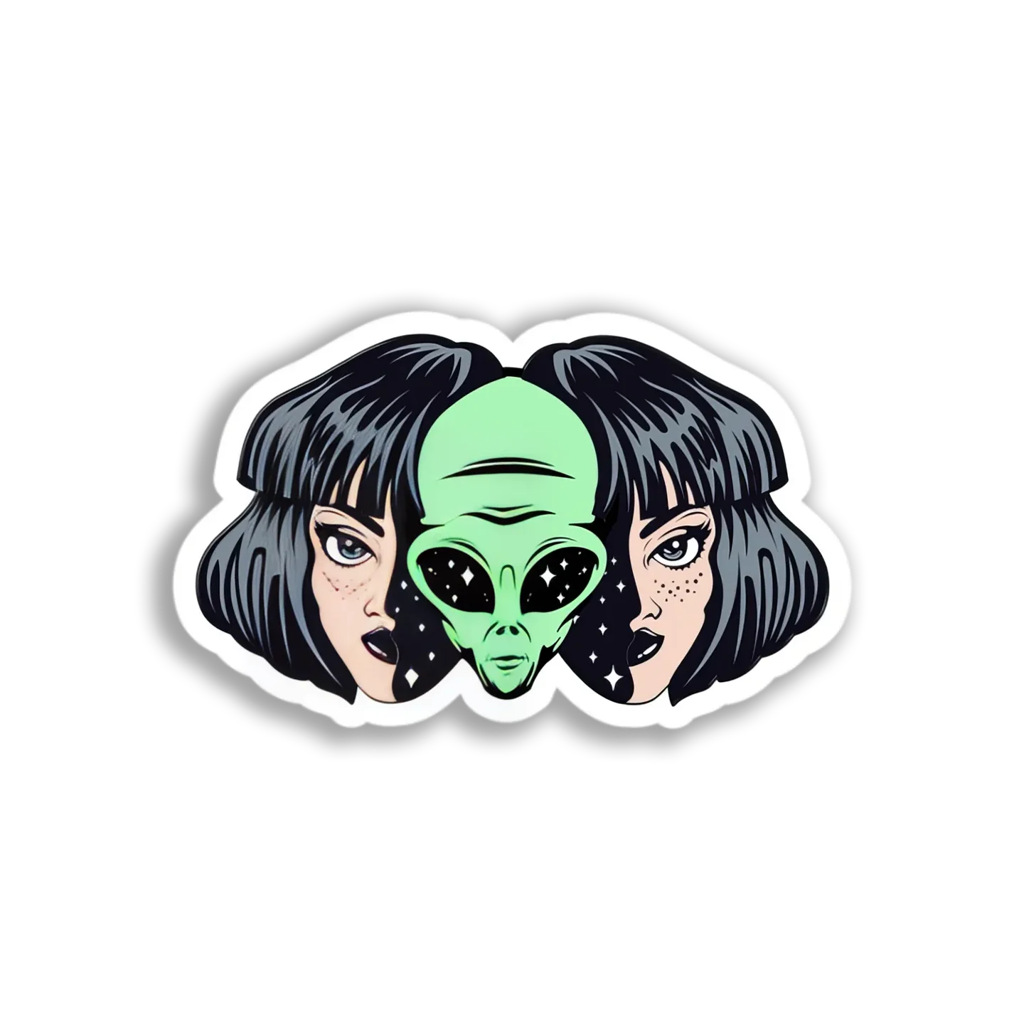 Girl Meets Alien Sticker