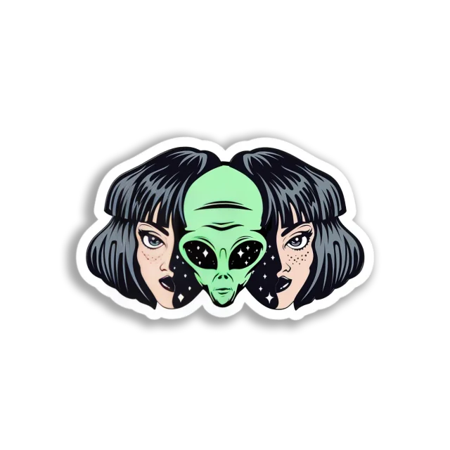 Girl Meets Alien Sticker