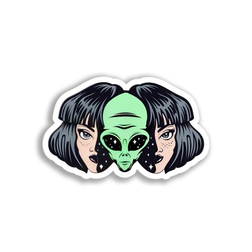 Girl Meets Alien Sticker