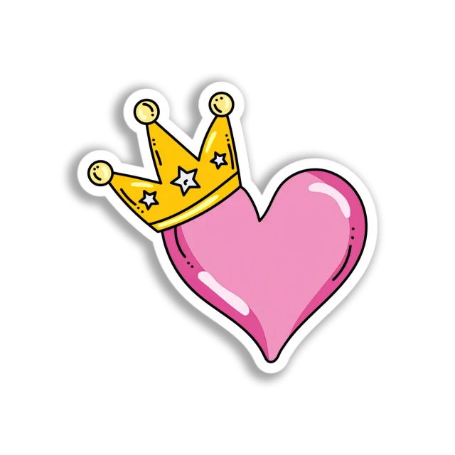 Crown Heart Sticker