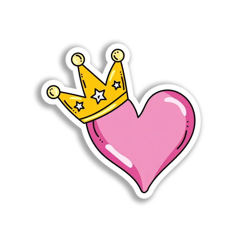 Crown Heart Sticker