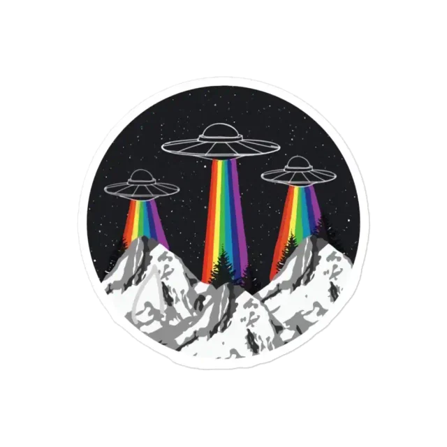 Trippy UFO Sticker