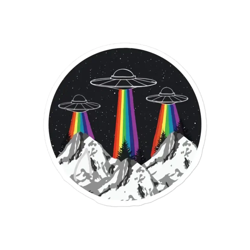 Trippy UFO Sticker