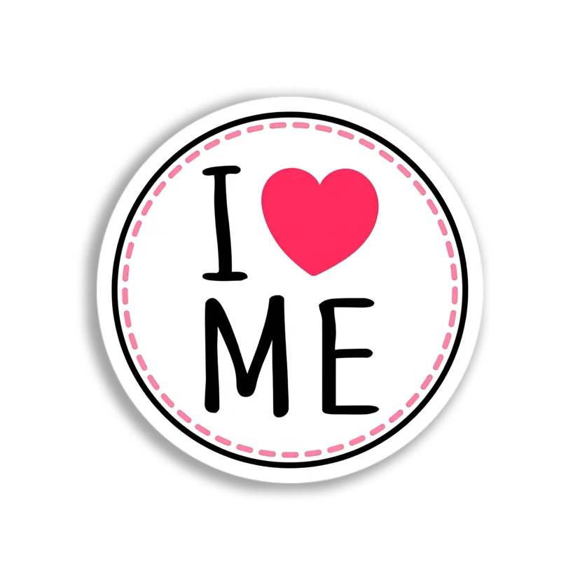 I Love Me Badge Sticker