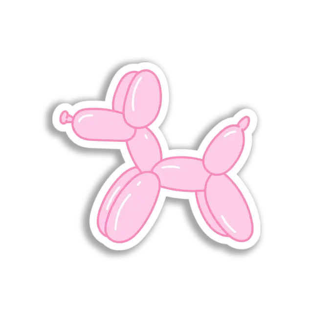 Pink Balloon Dog Sticker