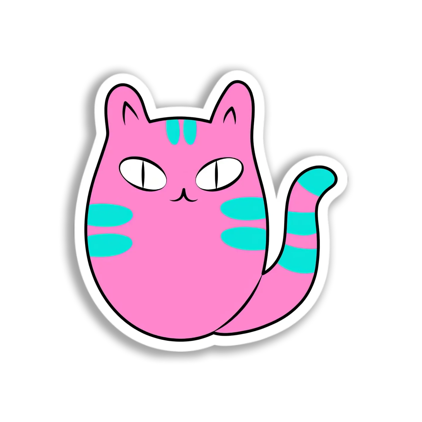 Pink Tabby Cat Sticker