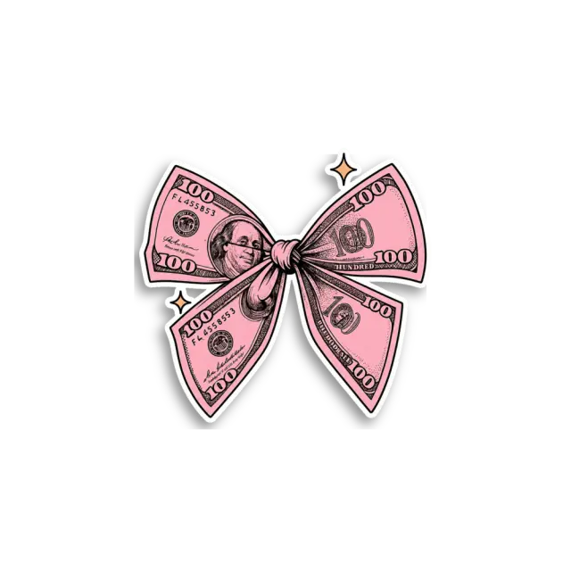 Pink Money Bow Sticker
