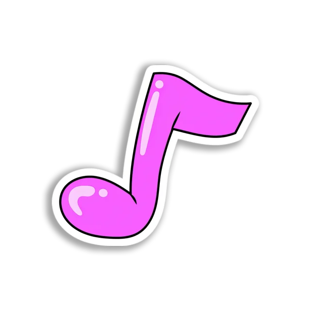 Pink Music Note Sticker