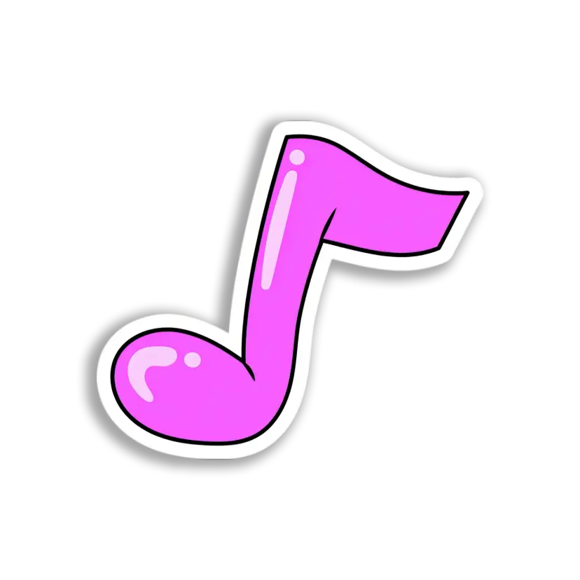 Pink Music Note Sticker